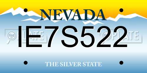 IE7S522 Nevada License Plate