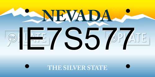 IE7S577 Nevada License Plate