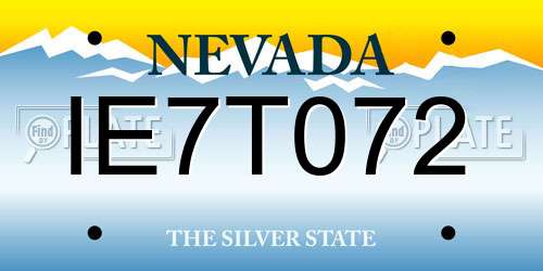 IE7T072 Nevada License Plate
