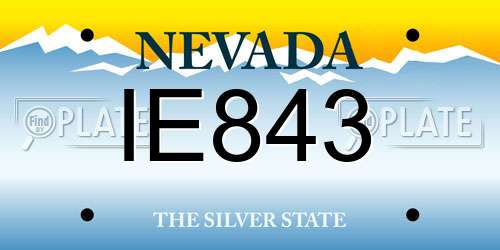 IE843 Nevada License Plate