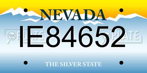 IE84652 Nevada License Plate