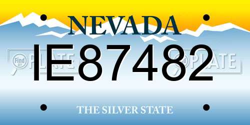 IE87482 Nevada License Plate