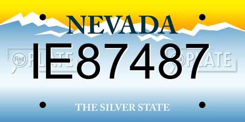 IE87487 Nevada License Plate