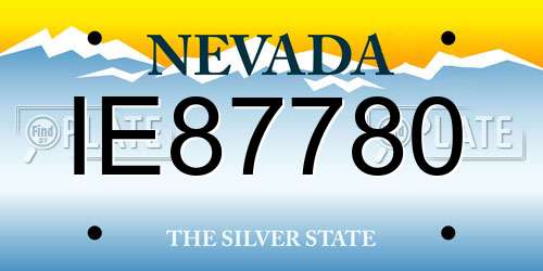 IE87780 Nevada License Plate