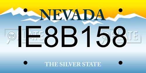 IE8B158 Nevada License Plate