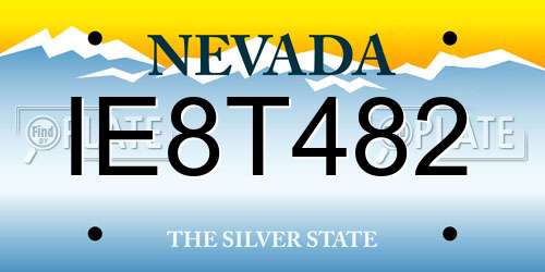 IE8T482 Nevada License Plate