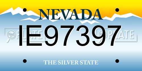 IE97397 Nevada License Plate