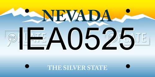 IEA0525 Nevada License Plate
