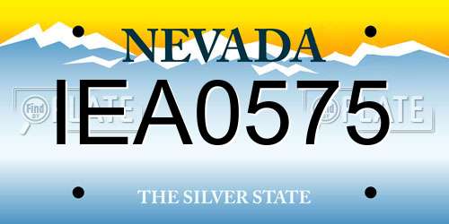 IEA0575 Nevada License Plate