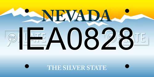 IEA0828 Nevada License Plate