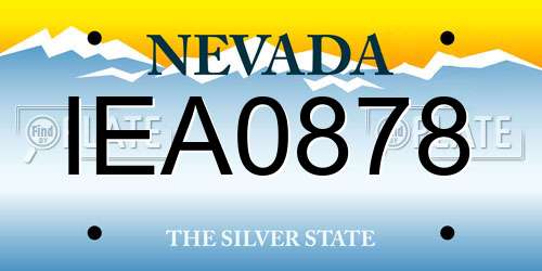 IEA0878 Nevada License Plate