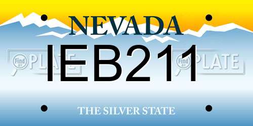 IEB211 Nevada License Plate
