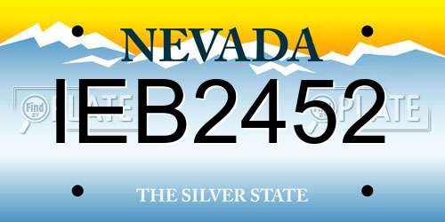 IEB2452 Nevada License Plate