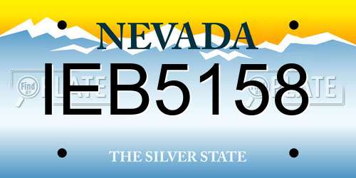 IEB5158 Nevada License Plate