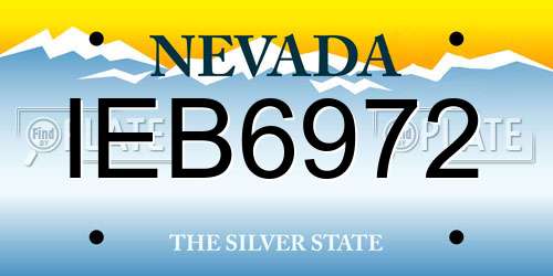IEB6972 Nevada License Plate