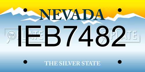 IEB7482 Nevada License Plate