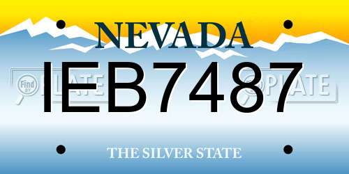 IEB7487 Nevada License Plate