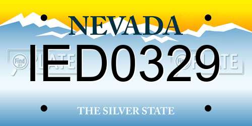 IED0329 Nevada License Plate