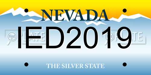 IED2019 Nevada License Plate