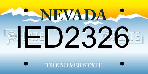 IED2326 Nevada License Plate