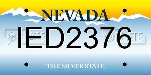 IED2376 Nevada License Plate