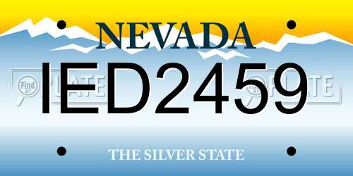 IED2459 Nevada License Plate