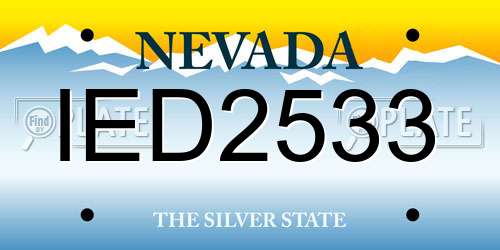 IED2533 Nevada License Plate