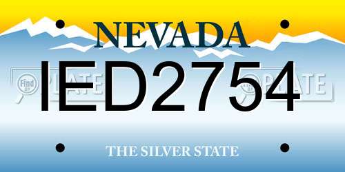 IED2754 Nevada License Plate
