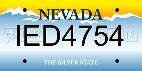 IED4754 Nevada License Plate