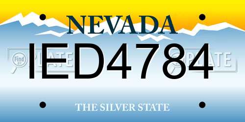 IED4784 Nevada License Plate