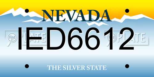 IED6612 Nevada License Plate