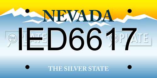 IED6617 Nevada License Plate