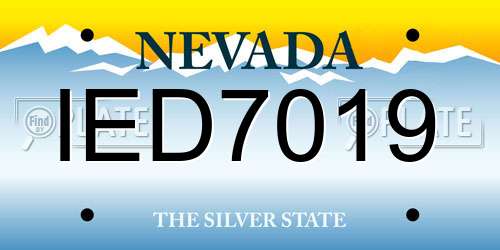 IED7019 Nevada License Plate