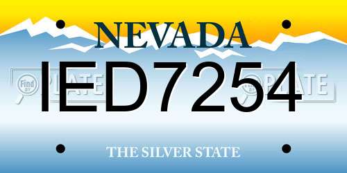IED7254 Nevada License Plate
