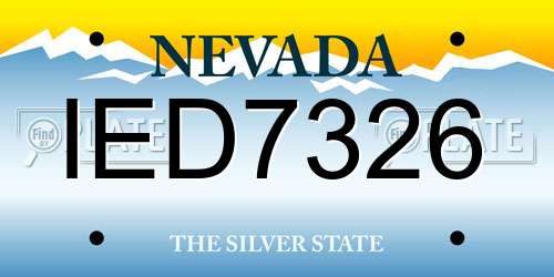 IED7326 Nevada License Plate