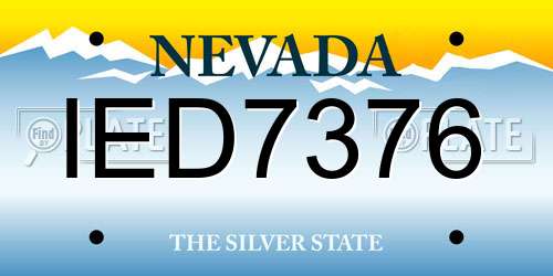 IED7376 Nevada License Plate