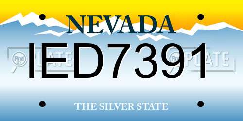 IED7391 Nevada License Plate