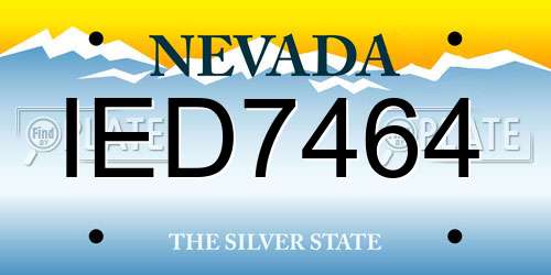 IED7464 Nevada License Plate