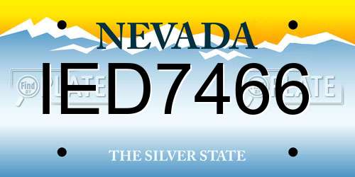 IED7466 Nevada License Plate