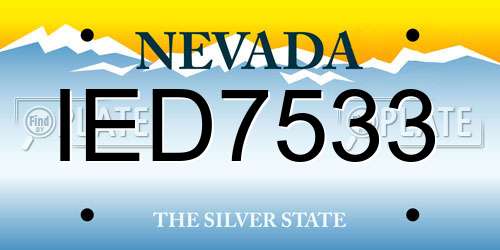 IED7533 Nevada License Plate