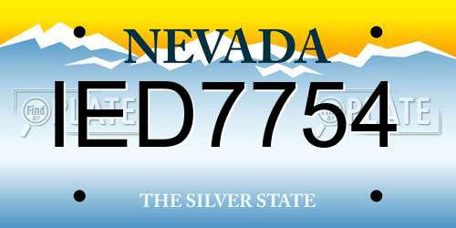 IED7754 Nevada License Plate