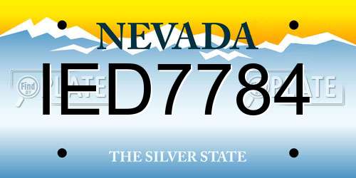 IED7784 Nevada License Plate