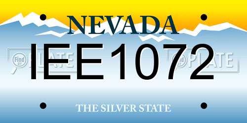 IEE1072 Nevada License Plate