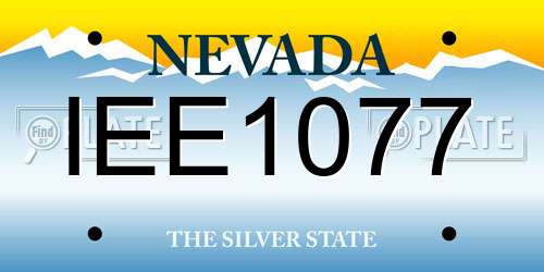 IEE1077 Nevada License Plate