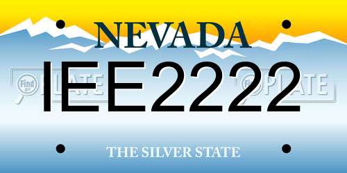 IEE2222 Nevada License Plate