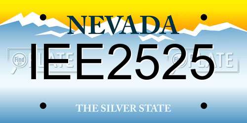 IEE2525 Nevada License Plate