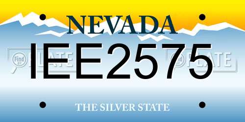 IEE2575 Nevada License Plate