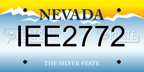 IEE2772 Nevada License Plate