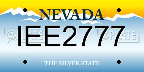 IEE2777 Nevada License Plate