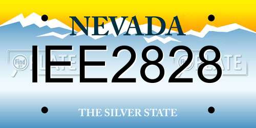 IEE2828 Nevada License Plate